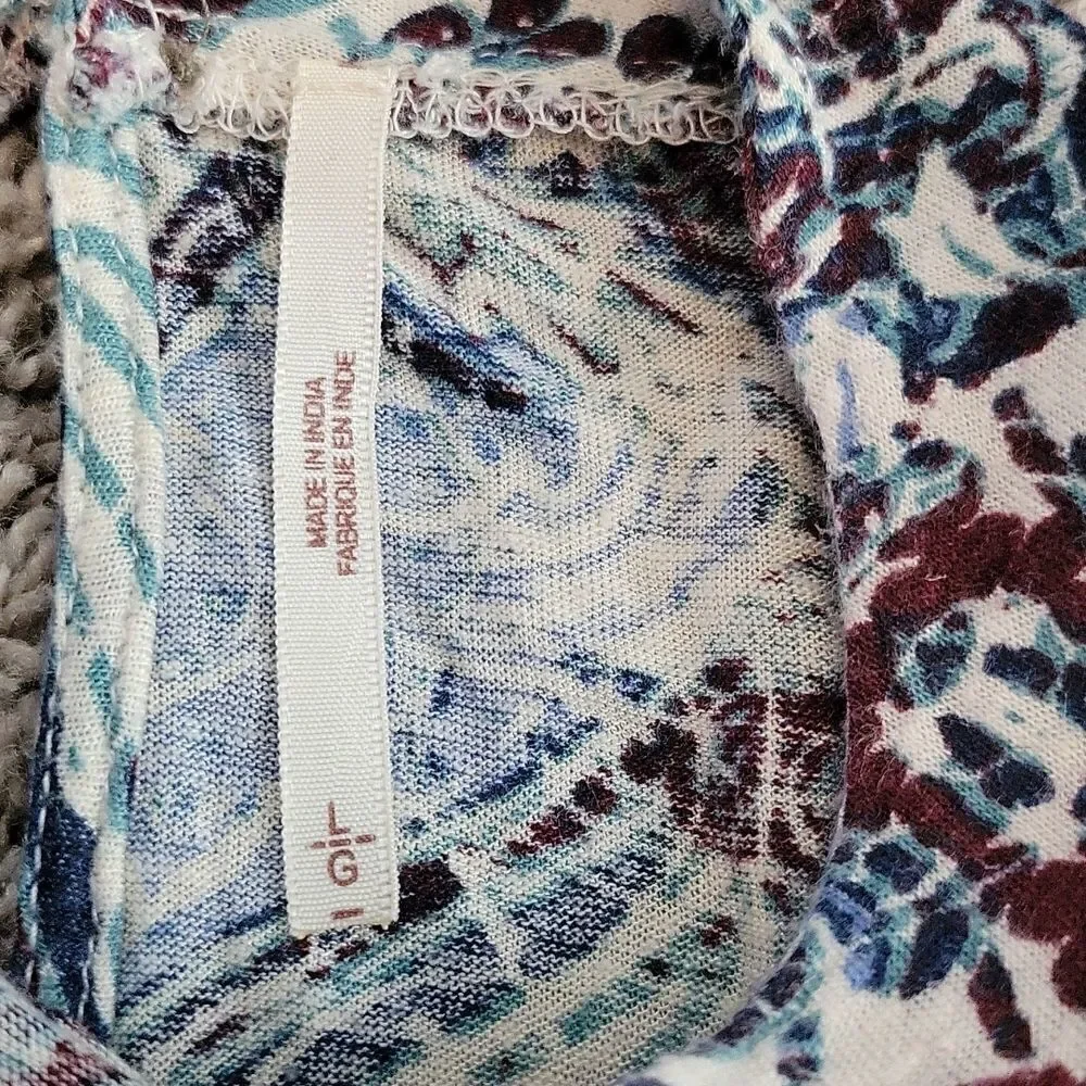 EC FREE PEOPLE NOUVEAU TULIP FRONT BOHO TOP SZ. L